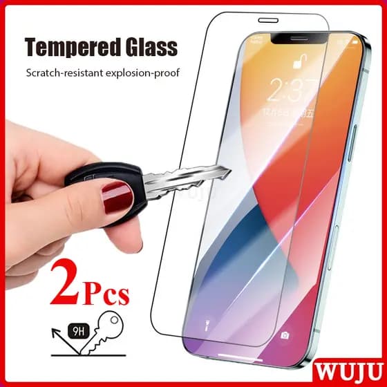 WUJU 2peças 9H Ultra Claro Vidro Temperado Película Pelicula Para iPhone 17 11 12 13 14 15 16 Pro Max XS Max XR Plus Air