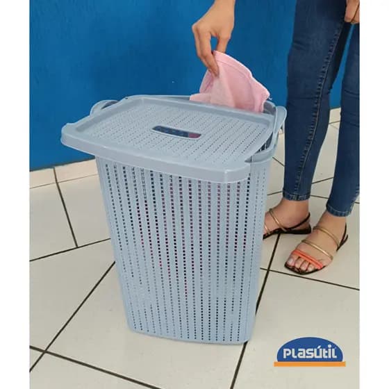Cesto de Roupas vasado Trama 40 L - qualidade Plasútil