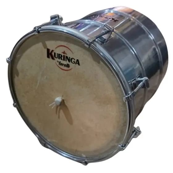 Cuica 6" Alumínio Pele Couro Natural Kuringa Torelli KP028NT