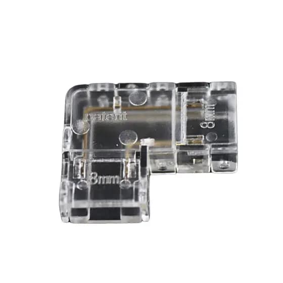 Kit 10 Emendas Curvas 90° Transparente p/ Fita LED COB / 8mm