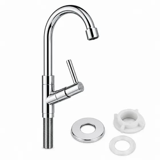 Torneira de Bancada para Cozinha ou Banheiro – Cor Preto ou Cromado – Design Moderno