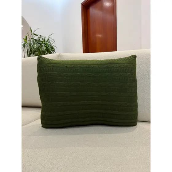 Capa De Almofada Decorativa Tricot 60x40 Sofa Cama Trancinha