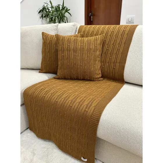 Peseira Manta Trico Cama Solteiro 160x60cm Trançada