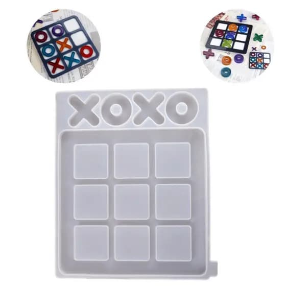 Molde Silicone Resina Jogo Da Velha Kit Completo Diversão