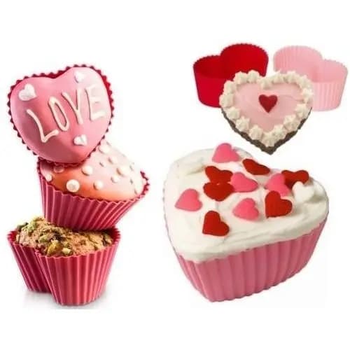 Formas De Silicone Para CupCake Formato De Coração