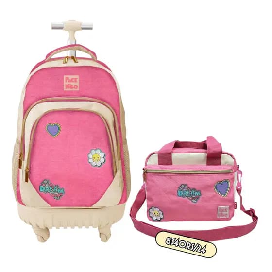 Conjunto Mochila E Lancheira Glitter Rosa Packn'go - Charme E Praticidade Em Todos Os Momentos!