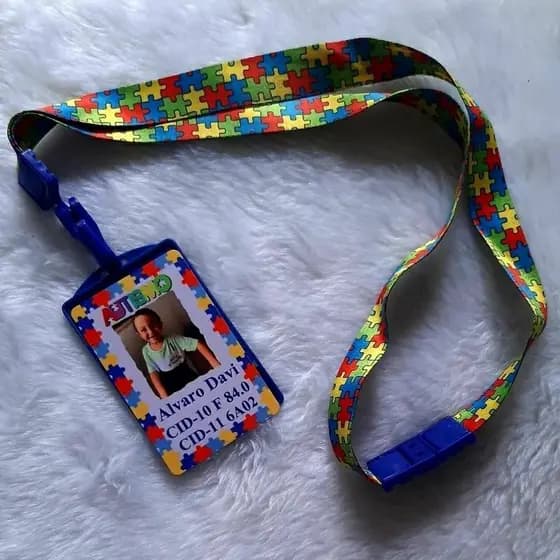 Crachá De Identificação Autismo Sublimação