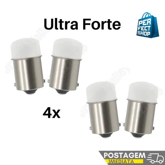 4x Lâmpada Led Ultra Forte 1 Polo, 2 Polos Branco, Ambar, Laranja. Ré BA15S P21W BAY15D Ultra Forte Freio, Lanterna