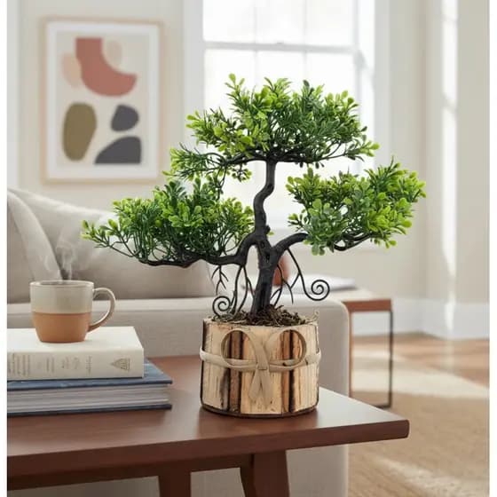 Bonsai Planta Artificial Árvore Decoração Bonsai Madeira