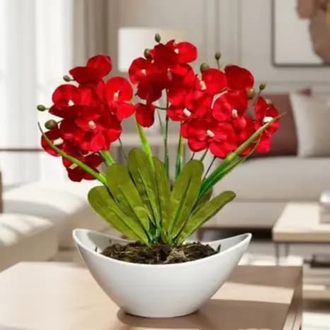 Vaso Orquídea Artificial Vaso Arranjo Flores Artificiais Promoção Completo mesa