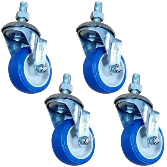Kit 4 Rodinha giratória de 3 polegadas Rodízio Roda Espiga Parafuso de meia polegada 1/2" máquina
