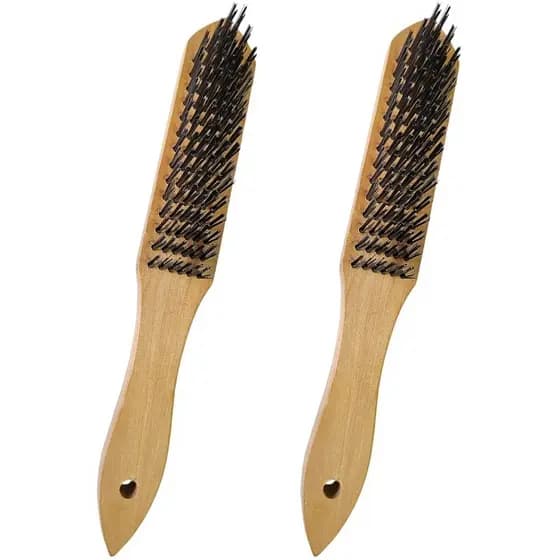 2 Escovas com cerdas de aço super reforçado limpeza de ferrugem rebarbas pingos de solda pintura