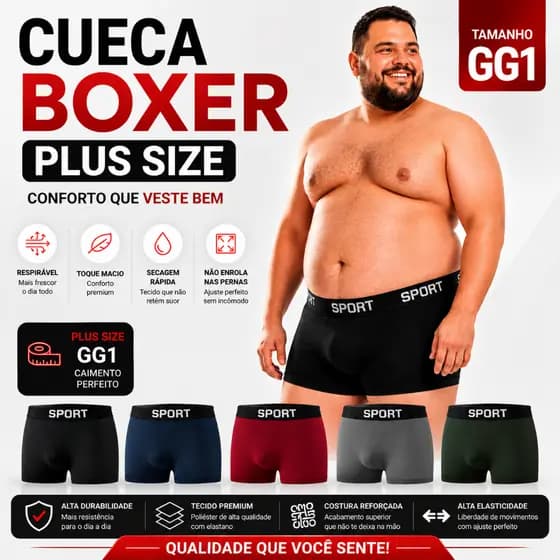 Cueca G1 GG1 Boxer Box Masculina