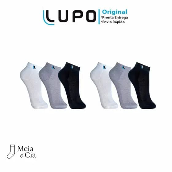 Kit 6 Pares de Meia Lupo Soquete Cano Curto Original