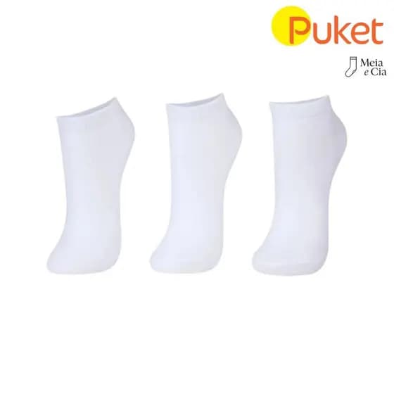Kit 3 Pares Meia Puket | Conforto Premium | Algodão Macio | Original | Escolar