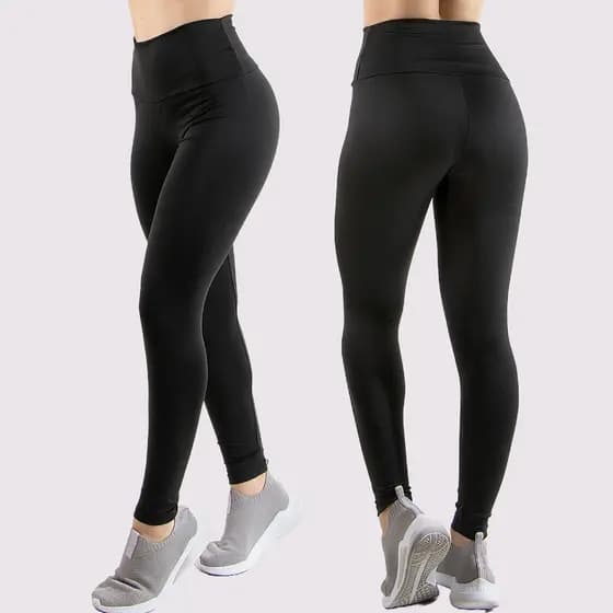 Calça Legging Lisa Feminina Cintura Alta Modeladora Academia Fitness Confortável Sem Transparência