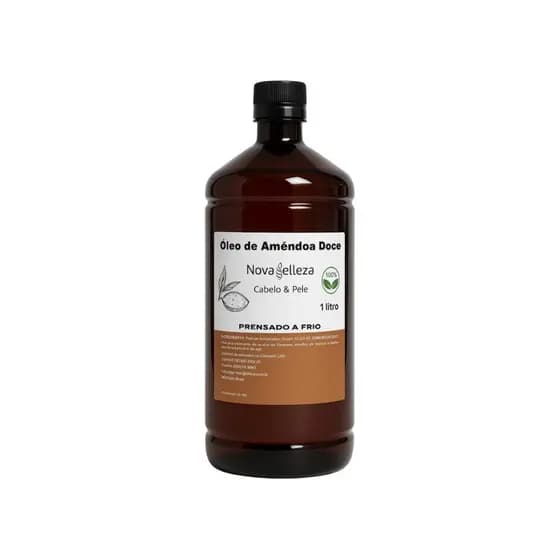 Óleo de Amêndoas 100% Puro 1 Litro Óleo Vegetal Corporal e Capilar Novabelleza