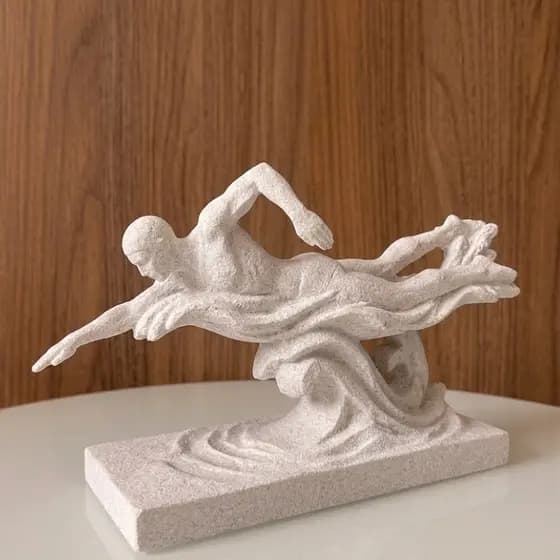 Estátua nadador natação treino profissão decorativo arte minimalista movimento moderno