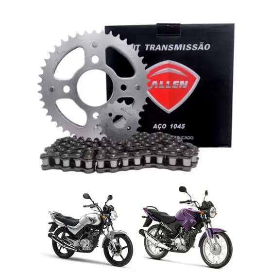 RELAÇÃO KIT YBR 03-09 FACTOR 125 09-16 original kit transmissão completo aço 1045 - ALLEN