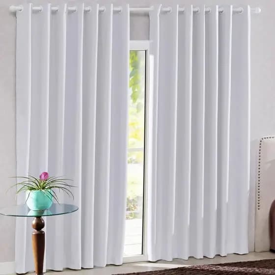 Cortina Corta Luz Tecido Comfort vedação 100% 4,20x2,50m Branco - Bella Janela