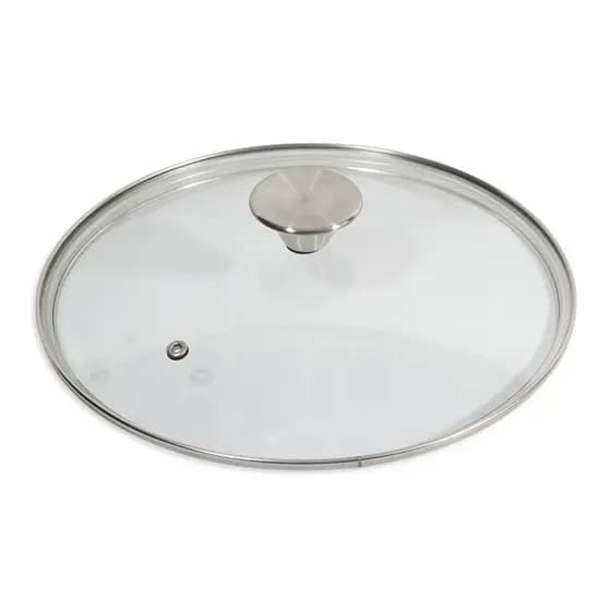 Tampa de Vidro Temperado com Saída de Vapor e Pomel Inox para Panelas