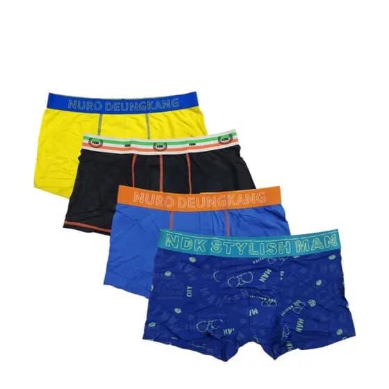 Pack 4 Cuecas Boxer Microfibra Importada Color
