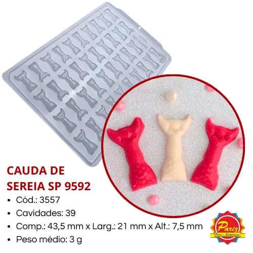 KIT 2 Forma Cauda de Sereia SP 9592 Semiprofissional Simples sem Silicone C.3557 - BWB