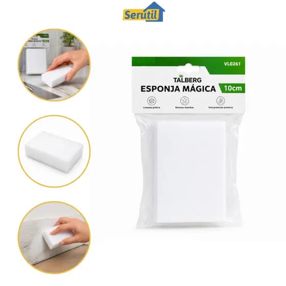 Esponja Mágica Talberg Multiuso Tira Manchas Riscos Limpeza Profunda Tênis Melamina Branca