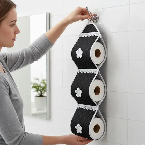 Porta Papel Higiênico Matelado Para 3 Rolos Decorativo