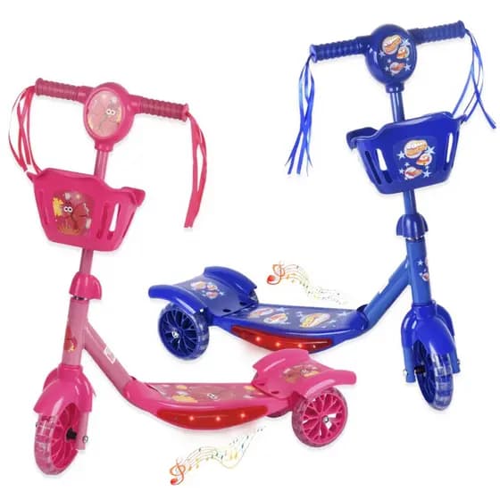 Patinete Infantil com Música e Luzes para Meninos e Meninas