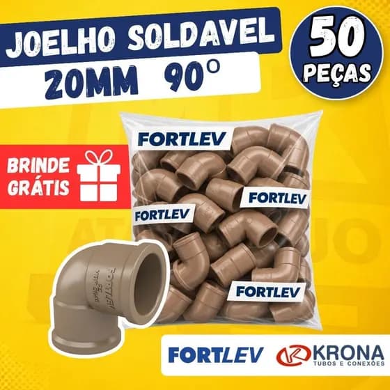 Kit Joelho Cotovelo Soldavel 20mm 1/2 90 Graus 10, 25 e 50 Unidades Joelho Soldavel PVC Água Fria