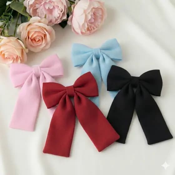 Kit 4 Laços infantil Ponta Longa - Laço de Cabelo - Laço Mini