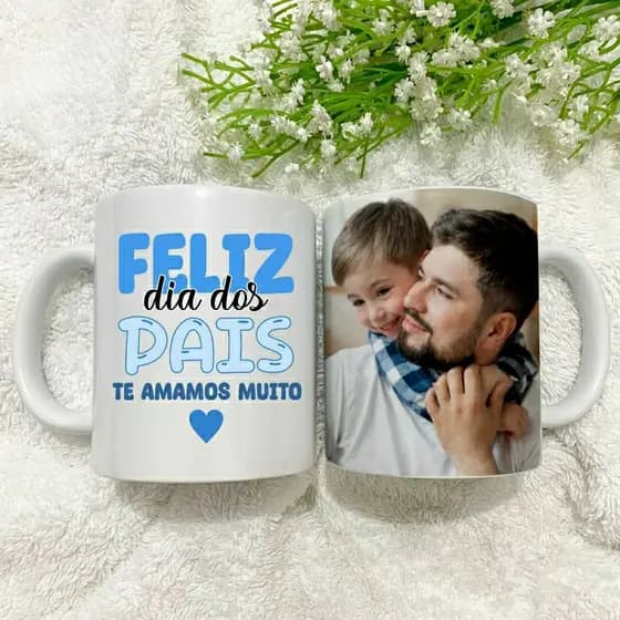 Caneca com foto Feliz dia dos pais