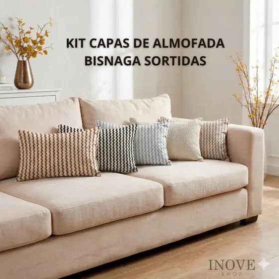 Kit Capas Para Almofada Formato Bisnaga 100% Algodão Sortidas Macia -Cama Sofá Decoração Com Zíper