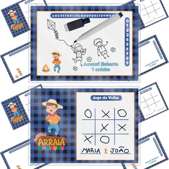 Lousa Mágica Personalizada Para Festa Infantil Lembrancinha Com Canetas Apagáveis Personalizado Festa Junina