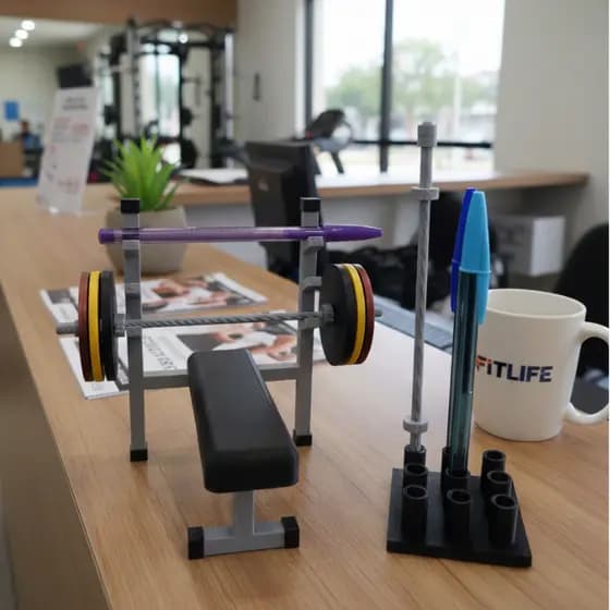 Organizador Porta Canetas Banco de Supino 3D - Organizador de Mesa