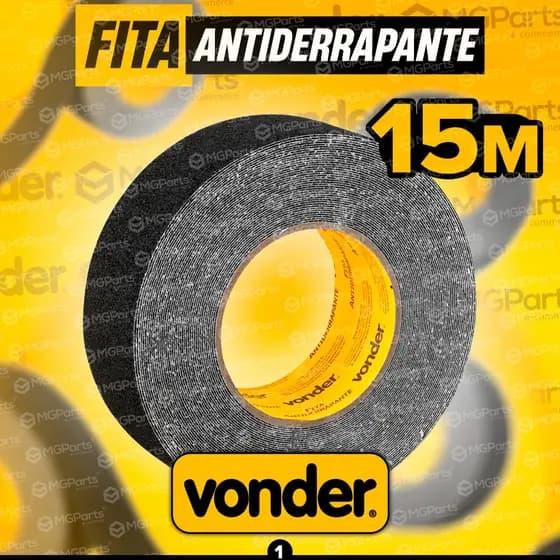 Fita Antiderrapante 15m Vonder Profissional Preta Área Externa / Interna Piso Escada Rampas Degraus Fita Lixa Original