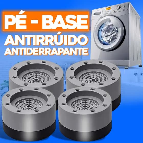 Kit 4 Suporte Anti Vibração Almofada Pé Nivelador Sapata Amortecedor de Borracha Pezinho Máquina de Lavar Móveis Anti-Ruído