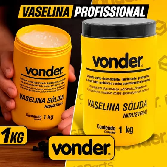 Vaselina Sólida 1kg Vonder Profissional Lubrificante Desmoldante Pronta Entrega Original