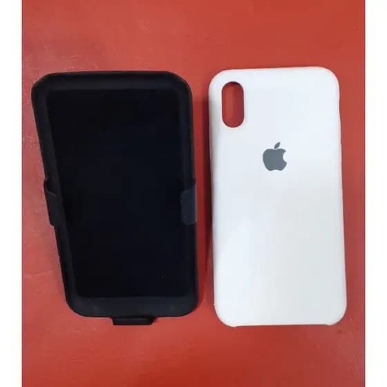 Suporte + Capa iP X/XS Suporte de Cintura + Case Aveludada com Logo para iPhone X / XS