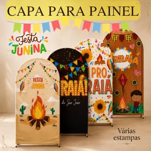 Capa Painel Romano Arco 1,98x1,0m Festa Junina Arraiá Enfeite Decoração São João Quadrilha Fogueira