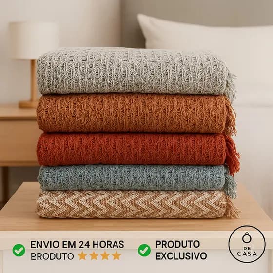 Manta Crochê Super King 2,75 x 2,45 m Cama ou Sofá Luxo Decoração Colcha para Cama Luxuosa