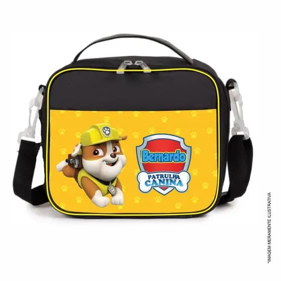 Lancheira Termica Escolar Empresarial Dia a Dia Personalizada Patrulha Canina Rubble com o NOME ou LOGO Modelo 2