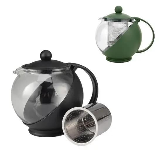 BULE CHA CAFE COM INFUSOR CHALEIRA EM VIDRO 1250ML CAFETEIRA JARRA SUCO FILTRO COADOR GRANDE
