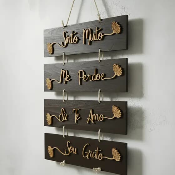 Placa decorativa ho'oponopono sinto muito, me perdoe eu te amo sou grato