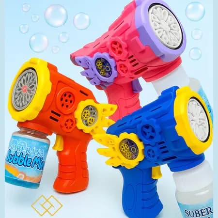 Pistola Lança Bolha Infantil Led Colorido Lança Bolha Brinquedo Divertido Automatica