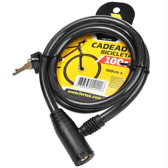 Corrente Cadeado Trava Bicicleta Chave Aço Bike 12mm X 1 M