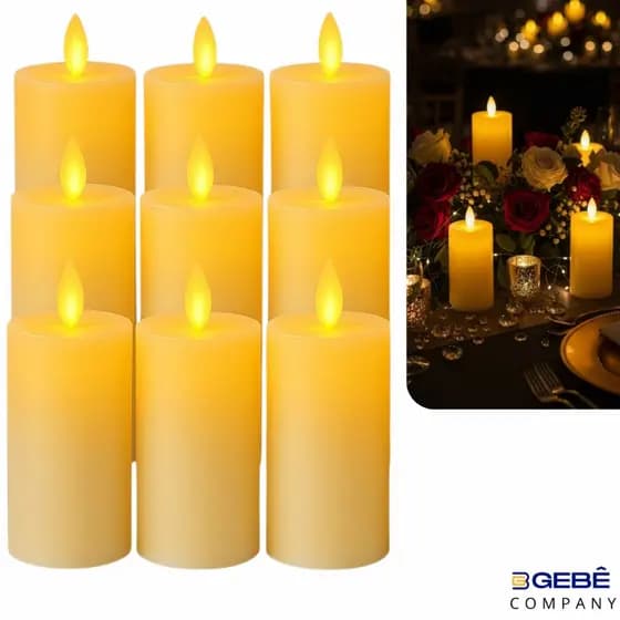 Kit 4 - 12 Velas Led 13cm Chama Viva Bateria Inclusa - Decoração Casamento Natal