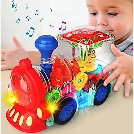 Trenzinho Musical Infantil Á Pilha Bate E Volta Com Luzes