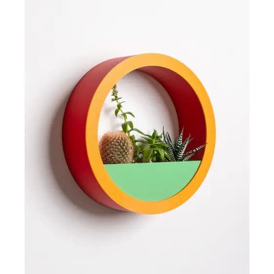Vaso Circular Decorativo 2 em 1 | Parede e Mesa • Para sala de Estar Quarto Escritório